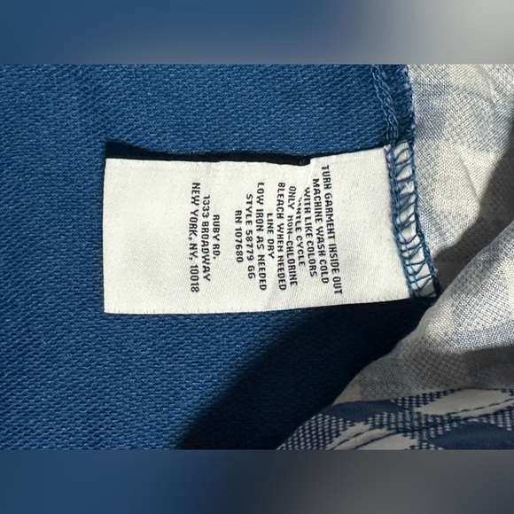 NWT Ruby Rd. Womens blue and plaid top size PL petite - Picture 6 of 7